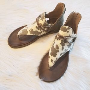 Authentic Gypsy Jazz Angelika Cow Print Sandals